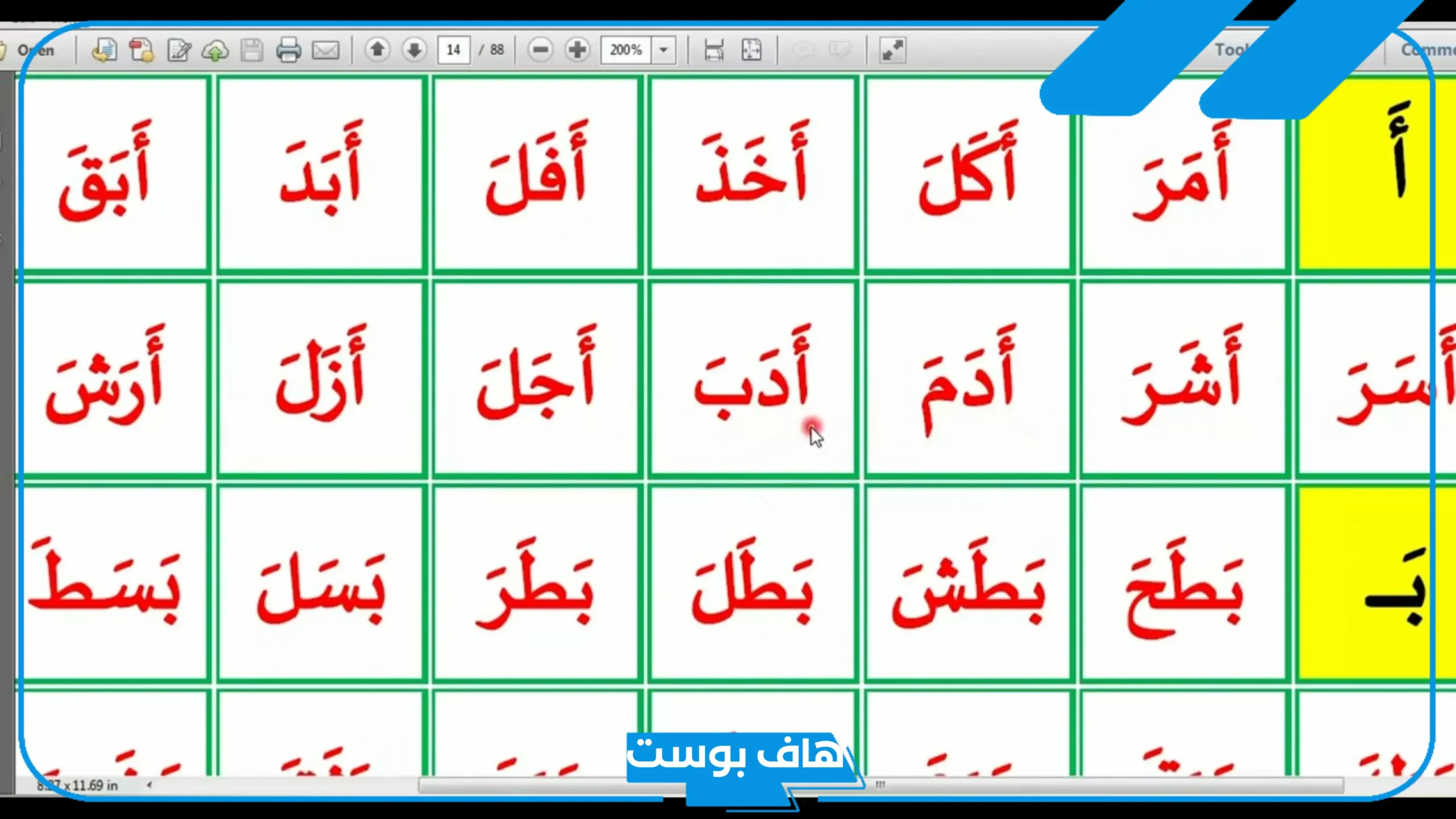كلمات ثلاثية بالفتح والكسر بالحركات والمدود
