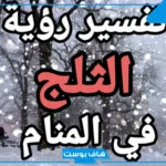 تفسير حلم الثلج للمتزوجة من السماء في المنام عند ابن سيرين