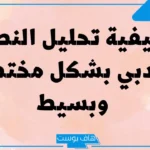 تحليل النص الأدبي مستوياته وخطواته مع مثال عليه