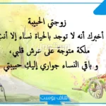 كلام جميل لزوجتي في الصباح وفي عيد ميلادها وكل وقت رومانسي